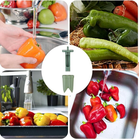 Pepper Deseeder Bell Pepper Corer Pepper Corer Tool 2 in1(2 Pack) - Picture 6 of 10
